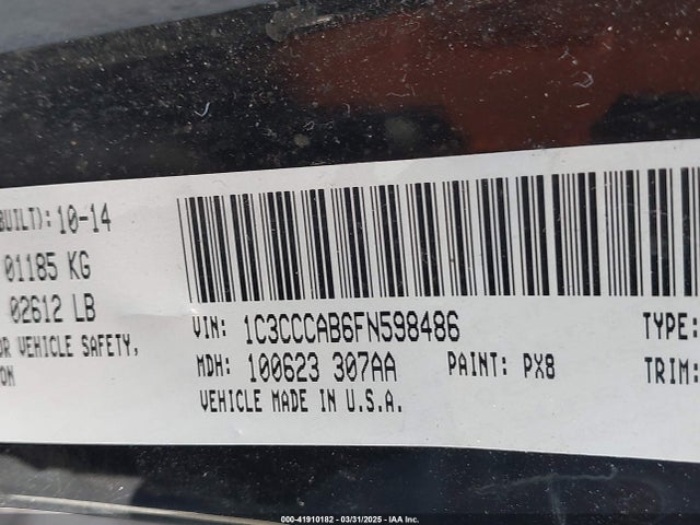 Chrysler 200 Limited 2015 1C3CCCAB6FN598486 Image 9