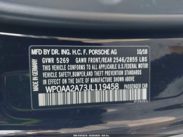 2018 PORSCHE PANAMERA WP0AA2A73JL119458 Photo 8