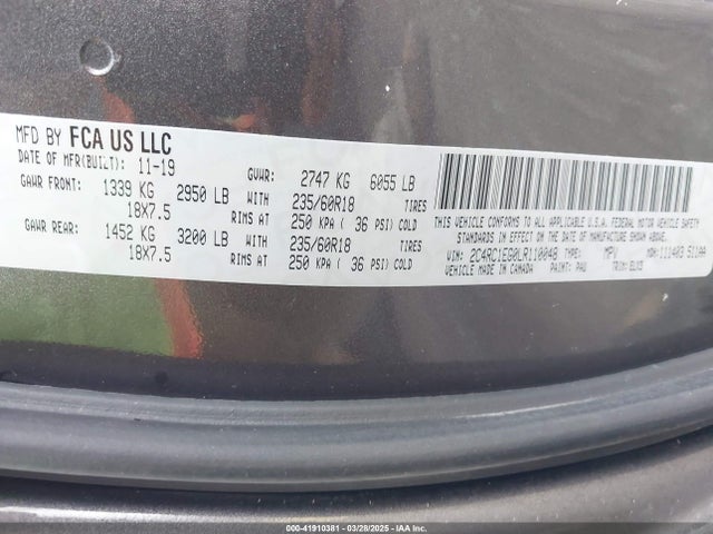 Chrysler Pacifica 35th Anniversary Touring L Plus 2020 2C4RC1EG0LR110048 Image 9
