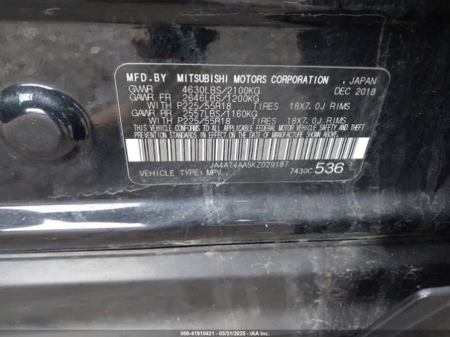 JA4AT4AA5KZ029187 Mitsubishi Eclipse Cross Sp