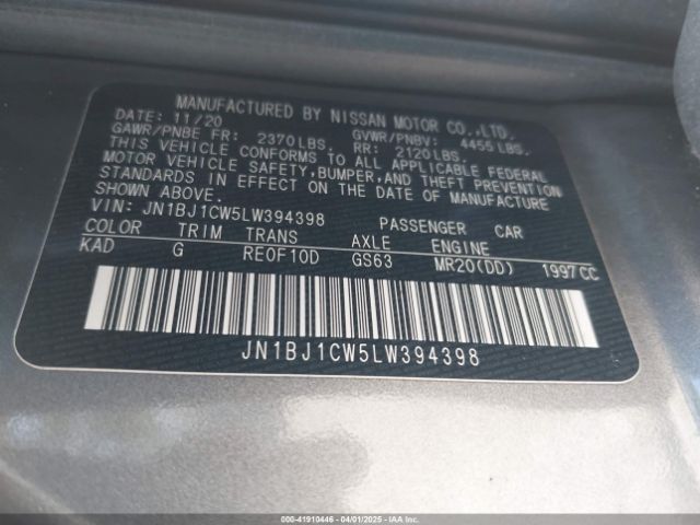 JN1BJ1CW5LW394398 Nissan Rogue Sport Sv Awd Xtronic Cvt