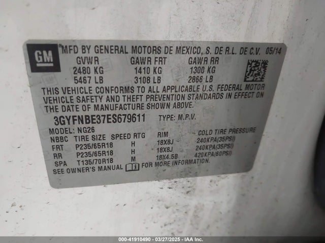 2014 CADILLAC SRX 3GYFNBE37ES679611 Photo 8
