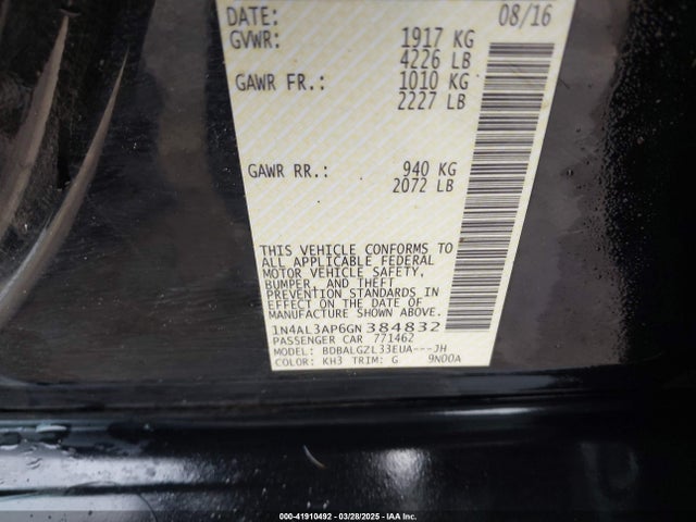 1N4AL3AP6GN384832 Nissan Altima 2.5 S