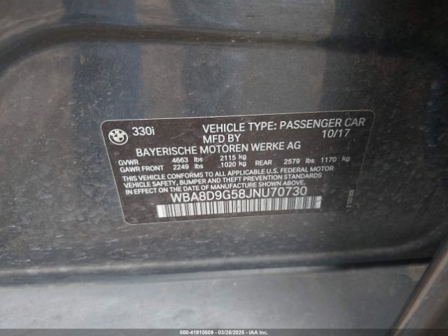 WBA8D9G58JNU70730 BMW 330i Xdrive