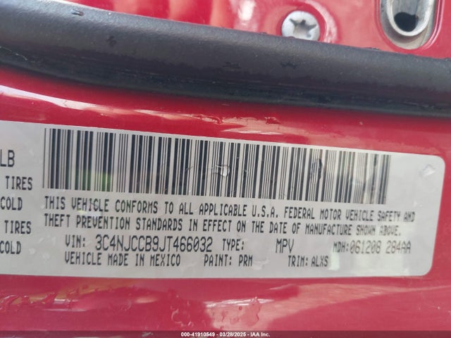 3C4NJCCB9JT466032 Jeep Compass Limited Fwd