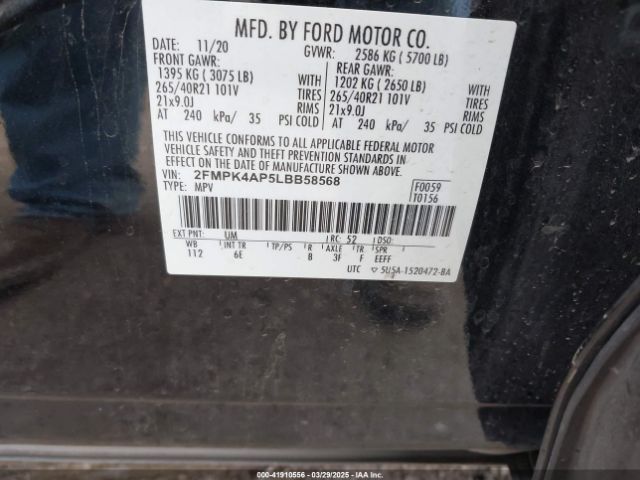 2020 FORD EDGE 2FMPK4AP5LBB58568 Photo 8