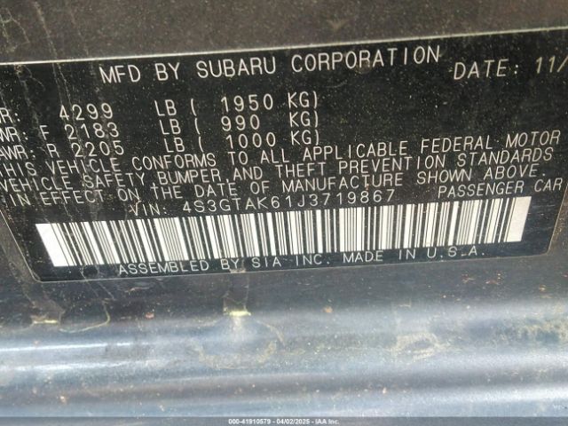 4S3GTAK61J3719867 Subaru Impreza 2.0i Sport