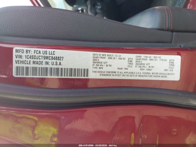 2021 DODGE DURANGO 1C4SDJCT9MC848827 Photo 8