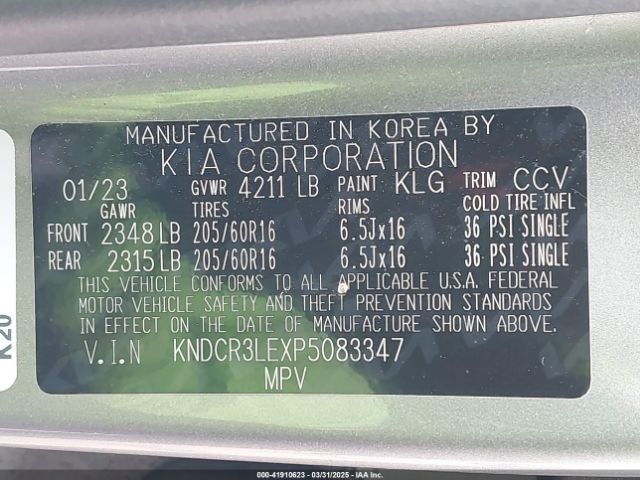 KNDCR3LEXP5083347 KIA NIRO EX