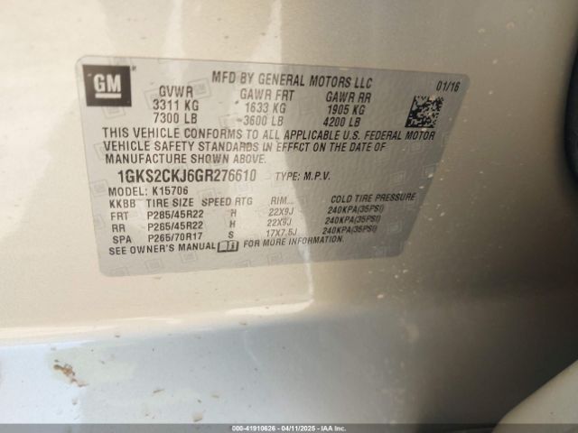 1GKS2CKJ6GR276610 GMC YUKON DENALI