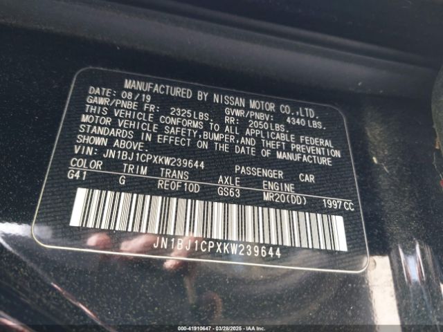 JN1BJ1CPXKW239644 Nissan Rogue Sport Sv
