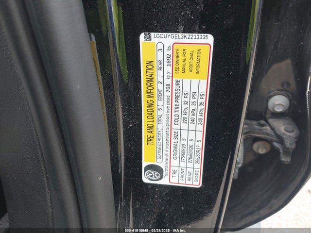 1GCUYGEL3KZ213335 Chevrolet Silverado 1500 Ltz