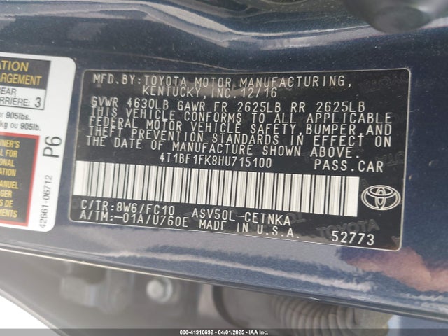 4T1BF1FK8HU715100 Toyota CAMRY LE