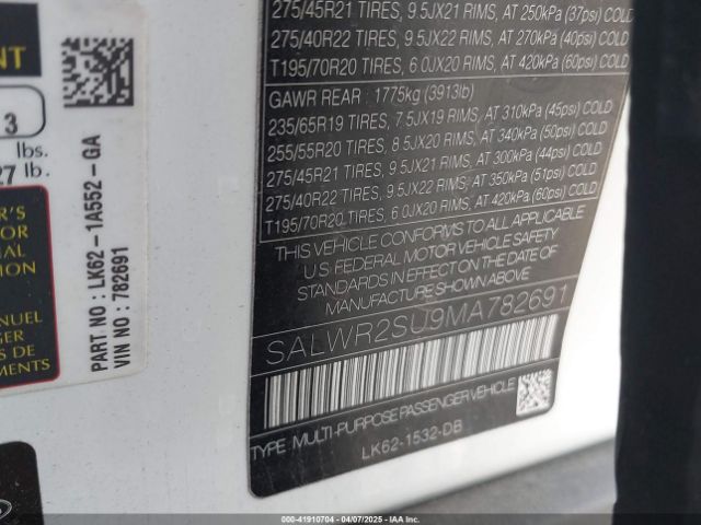 SALWR2SU9MA782691 Land Rover Range Rover Sport Hse Silver Edition Mhev