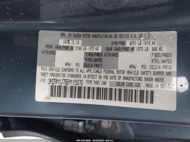 3MZBM1U76EM116878 Mazda Mazda3 I Sport