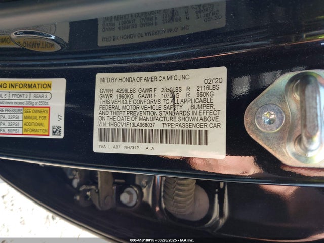 1HGCV1F13LA068037 Honda ACCORD LX
