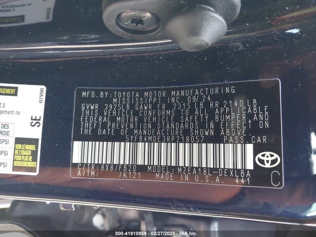 5YFB4MDE3RP218057 Toyota COROLLA LE