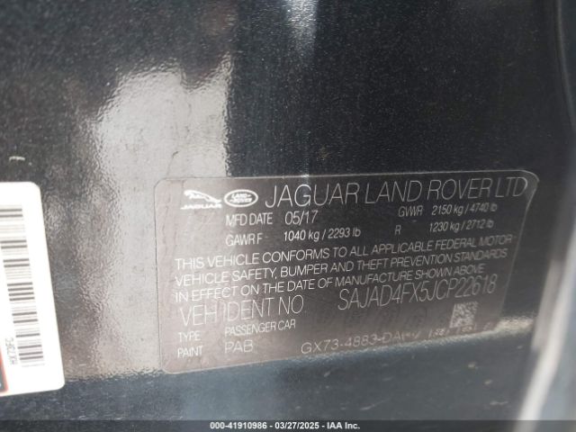 SAJAD4FX5JCP22618 Jaguar Xe 25t Premium
