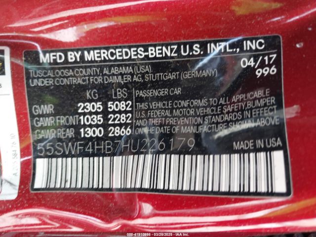 55SWF4HB7HU226179 Mercedes-Benz C 350e Luxury
