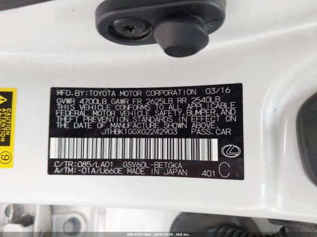 JTHBK1GGXG2242903 Lexus ES 350