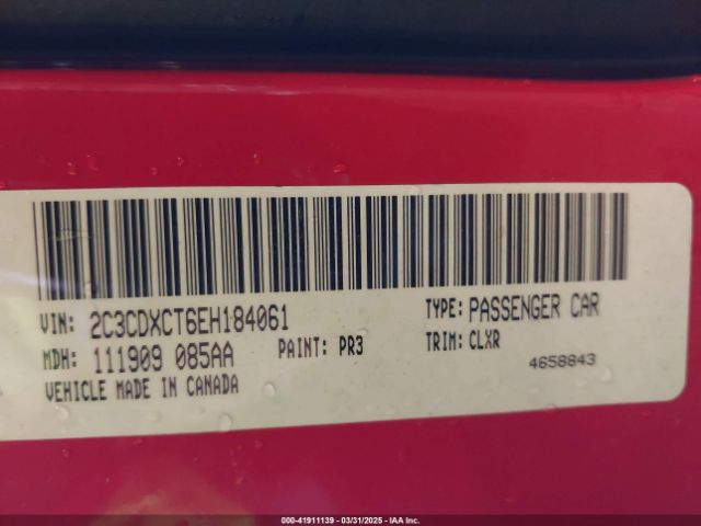 2C3CDXCT6EH184061 Dodge Charger R/t Max