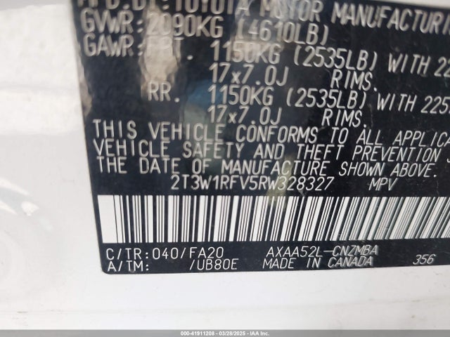 Toyota Rav4 Xle 2024 2T3W1RFV5RW328327 Image 9