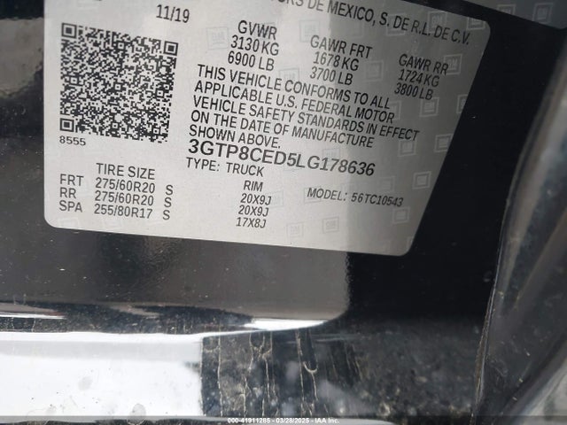 3GTP8CED5LG178636 GMC Sierra 1500 2wd  Short Box Elevation