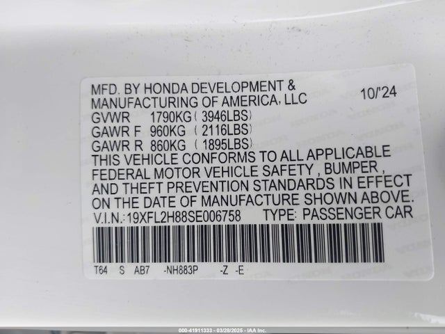 Honda Civic Sport 2025 19XFL2H88SE006758 Image 9
