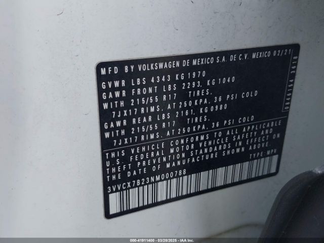 3VVCX7B23NM000788 Volkswagen Taos 1.5t S