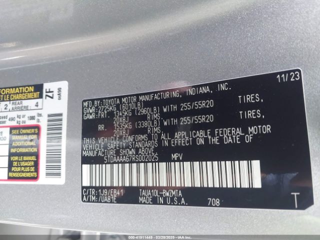5TDAAAA67RS002025 Lexus Tx 350 Premium