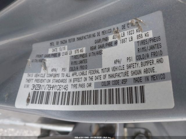 3MZBN1V76HM108148 Mazda Mazda3 Touring