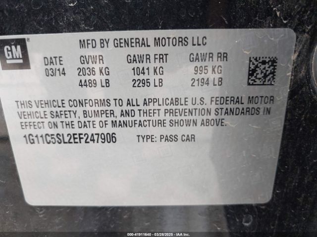 1G11C5SL2EF247906 Chevrolet MALIBU 1LT