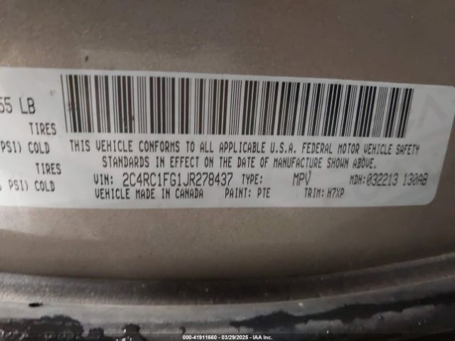 2018 CHRYSLER PACIFICA 2C4RC1FG1JR278437 Photo 8