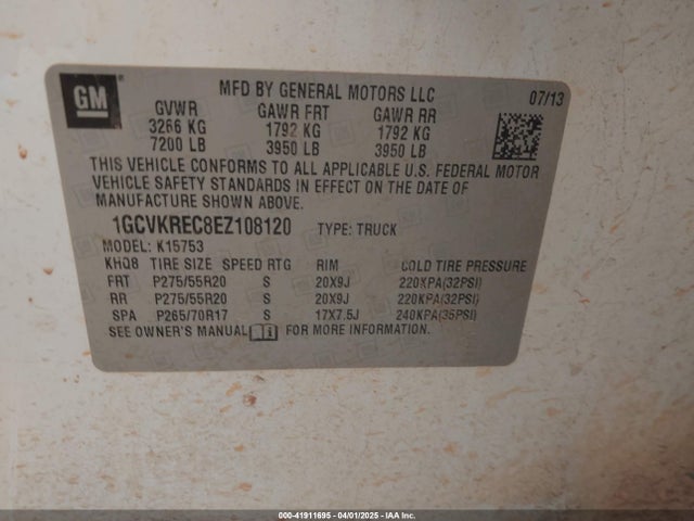 1GCVKREC8EZ108120 Chevrolet Silverado 1500 2lt
