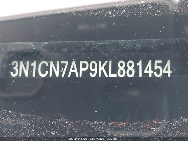 3N1CN7AP9KL881454 Nissan Versa 1.6 Sv