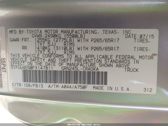 5TFUU4EN0FX147811 Toyota Tacoma Base V6