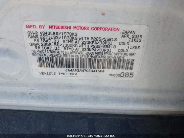 2016 MITSUBISHI OUTLANDER SPORT JA4AP3AW7GZ041584 Photo 8
