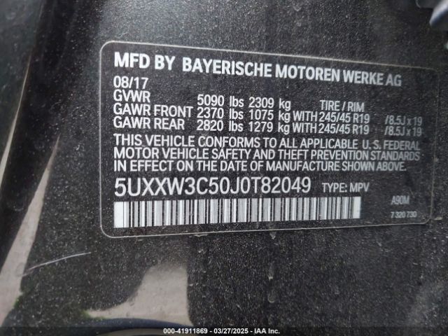 5UXXW3C50J0T82049 BMW X4 Xdrive28i