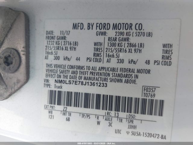 NM0LS7E78J1361233 Ford Transit Connect Xl
