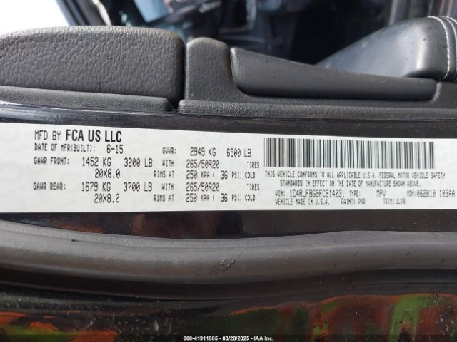 1C4RJFBG9FC914031 Jeep Grand Cherokee Limited
