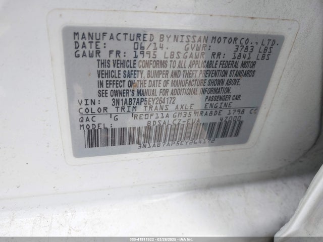 3N1AB7AP5EY264172 Nissan SENTRA S