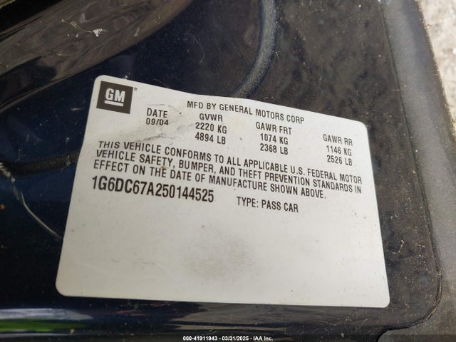 2005 CADILLAC STS 1G6DC67A250144525 Photo 8