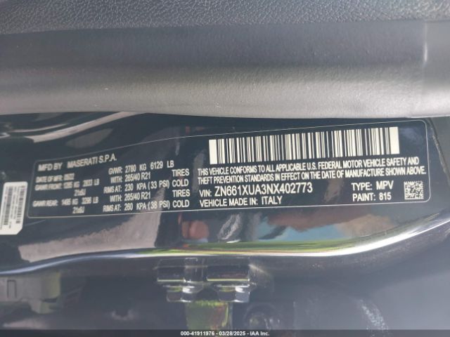 ZN661XUA3NX402773 Maserati Levante Gt