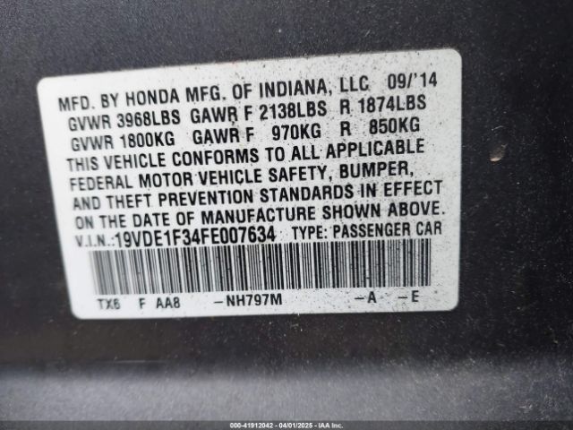 2015 ACURA ILX 19VDE1F34FE007634 Photo 8