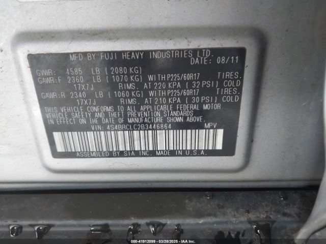 2011 SUBARU OUTBACK 4S4BRCLC2B3446864 Photo 8