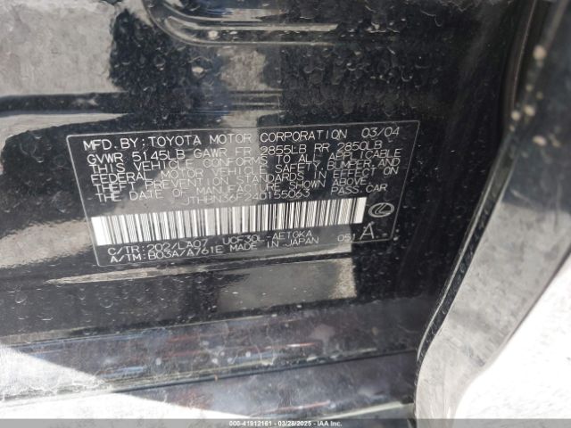 2004 LEXUS LS 430 JTHBN36F240155063 Photo 8