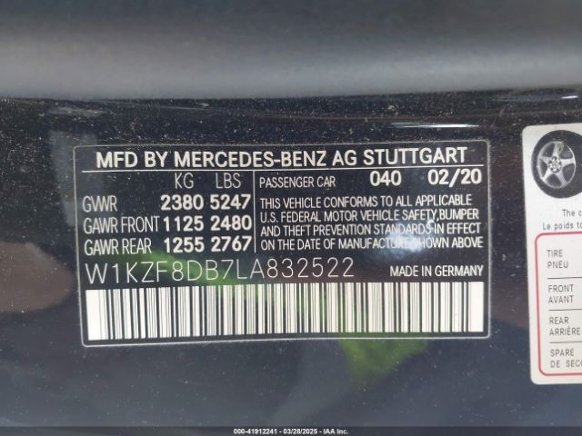 W1KZF8DB7LA832522 Mercedes-Benz E 350