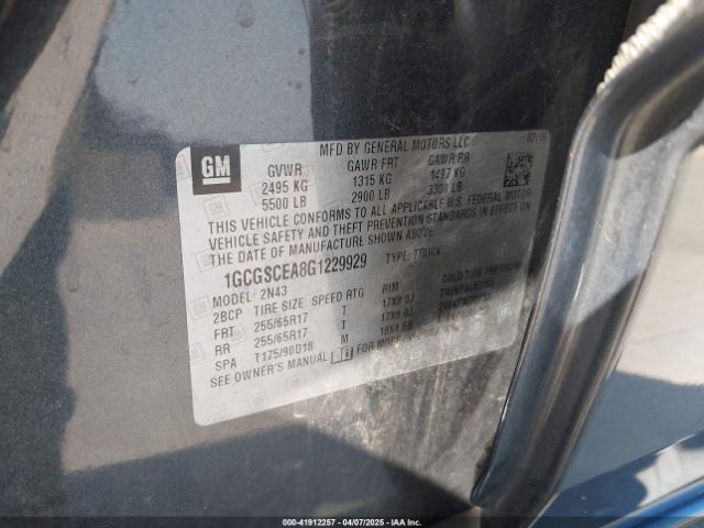 1GCGSCEA8G1229929 Chevrolet Colorado Lt