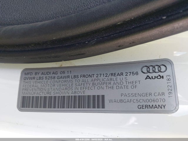 2012 AUDI A6 WAUBGAFC5CN006070 Photo 8