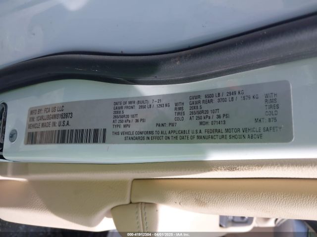 2021 JEEP GRAND CHEROKEE L 1C4RJJBG4M8163973 Photo 8